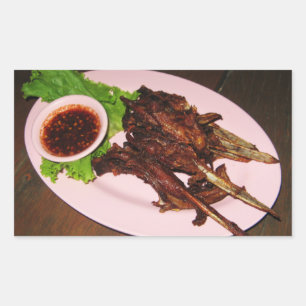 BBQ Duck Beaks ... Thai Asian Street Food Rectangular Sticker