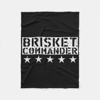 [bbq Dude] Brisket Commander Bbq Shirt  Fleece Blanket