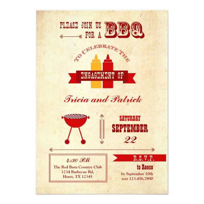 BBQ Engagement Party Invitation