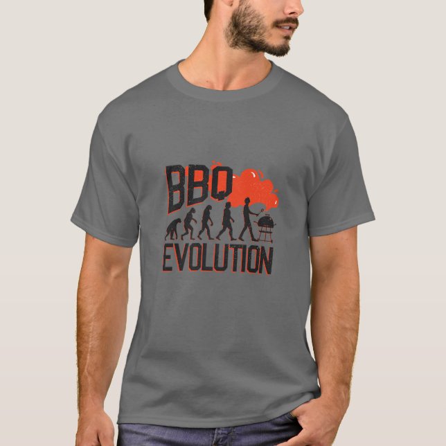 BBQ Evolution | Funny Barbecue Grilling Joke T-Shirt (Front)