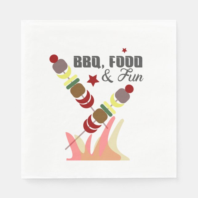 BBQ Father's Day Dad Grandpa Cookout    Napkins (Front)