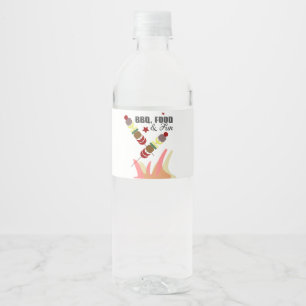 BBQ Father's Day Dad Grandpa Cookout       Water Bottle Label