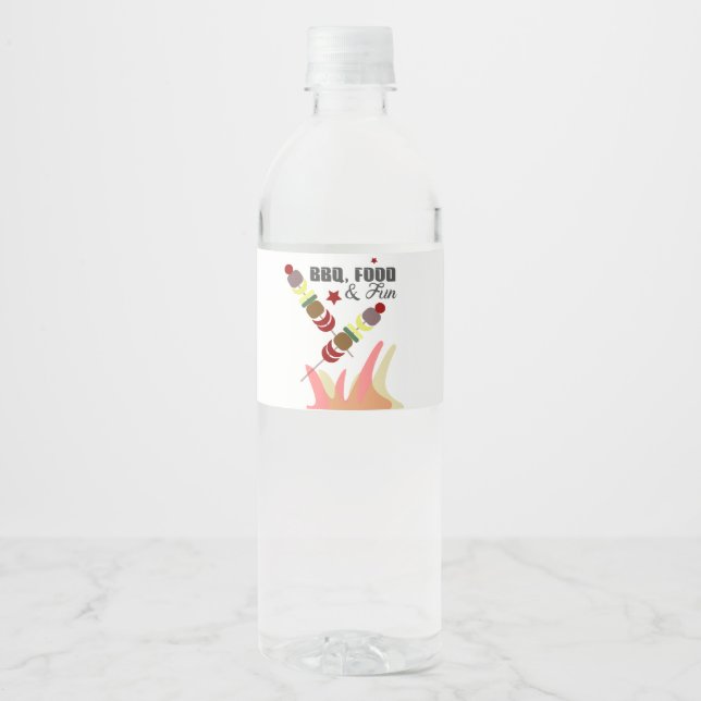 BBQ Father's Day Dad Grandpa Cookout       Water Bottle Label (Front)