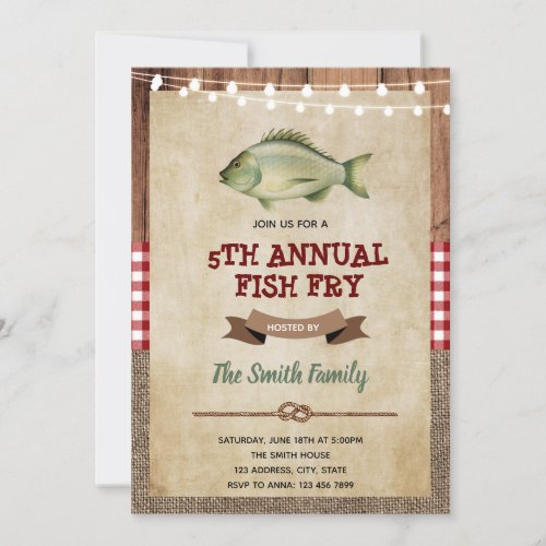 Bbq fish fry party invitation