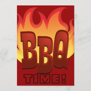bbq flame text design invite
