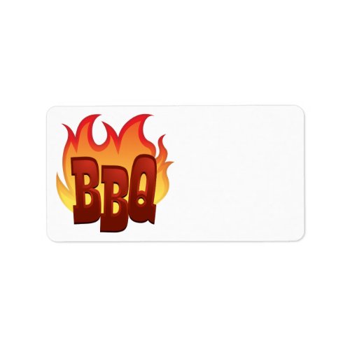 bbq flame text design label
