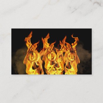 Bbq Flames Business Card by rdwnggrl at Zazzle
