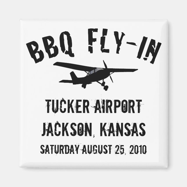 BBQ Fly-In Airplane Magnet (Front)