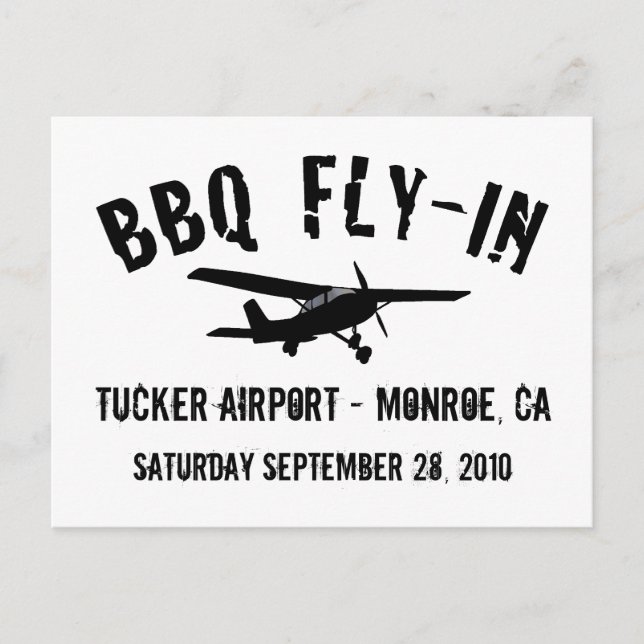 BBQ Fly-In Airplane Postcard (Front)