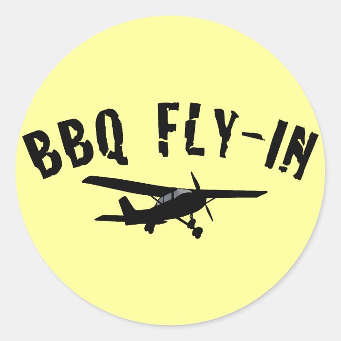 BBQ Fly In Airplane Stickers