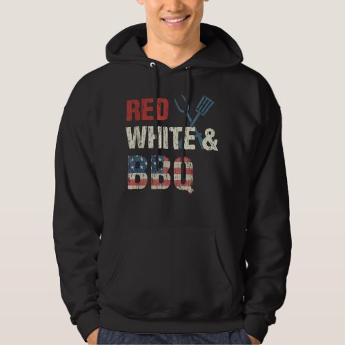 BBQ Fourth of July  Red White and BBQ Flag Hoodie