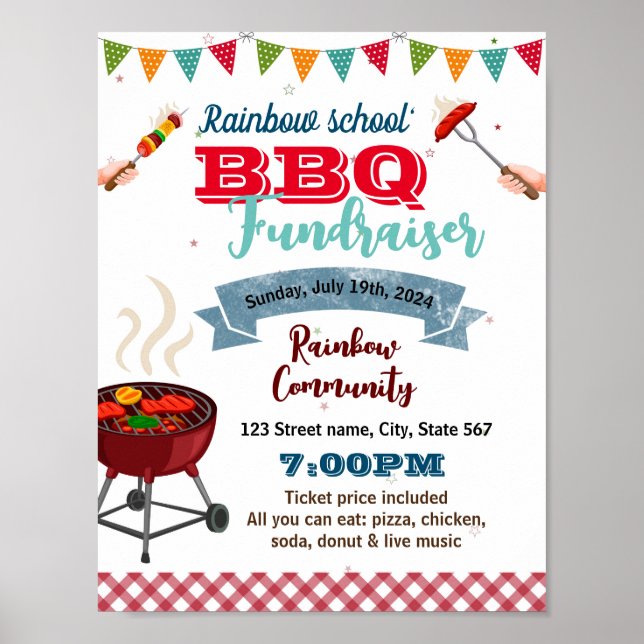 BBQ Fundraiser template Poster (Front)