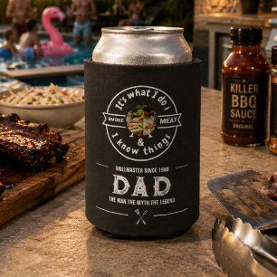 Bbq Funny Barbecue Dad Photo Father's Day Can Cooler