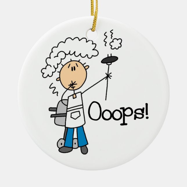 BBQ Gone Bad Ceramic Ornament (Front)