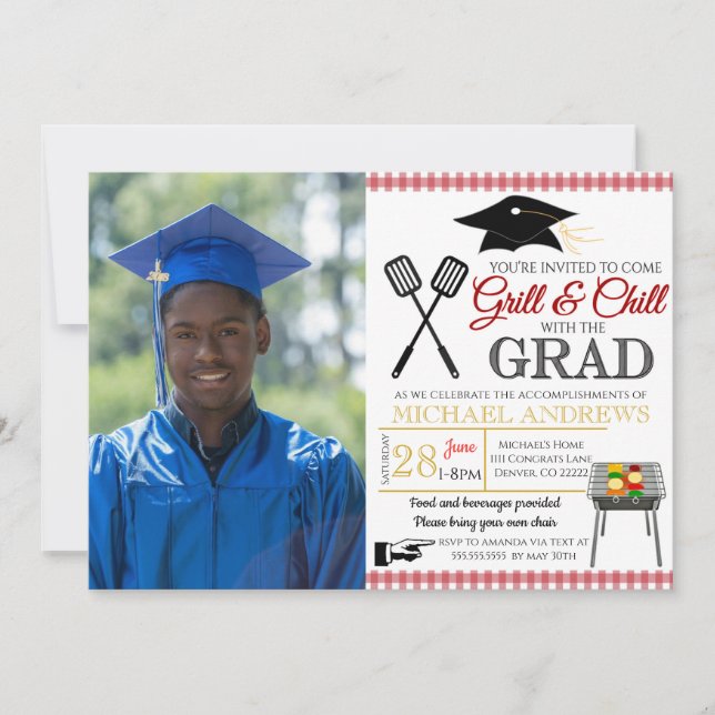BBQ Graduation Invitation (Front)