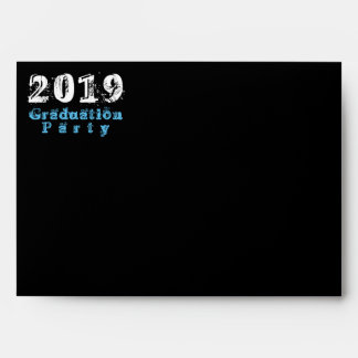 BBQ Graduation Party Blk Return Address Printed Envelope