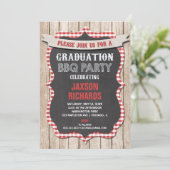 BBQ Graduation, picnic party graduation Invitation (Standing Front)