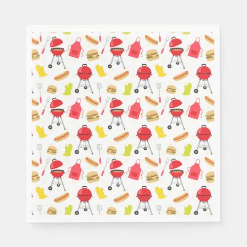 BBQ Griil Cookout Pattern Napkins