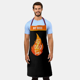 BBQ Grill Apron, Personalized Pit Boss Funny Gift Apron