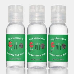 BBQ Grill Cookout Business Logo Name Message Hand Sanitizer