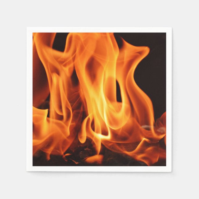 BBQ Grill Cookout Flames Napkins (Front)