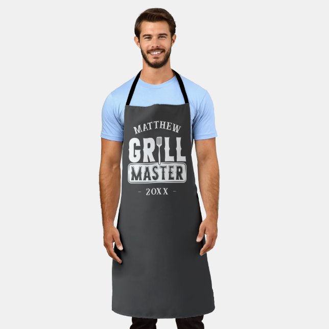  BBQ Grill Master Personalized Best Dad Father's   Apron (Worn)