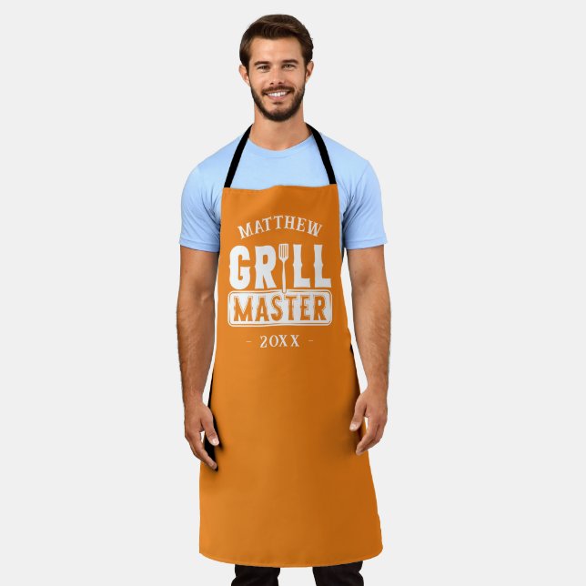  BBQ Grill Master Personalized Best Dad Father's   Apron (Worn)