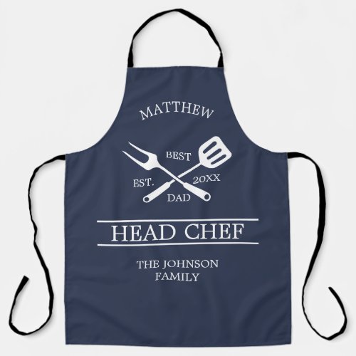  BBQ Grill Master Personalized Best Dad Fathers   Apron