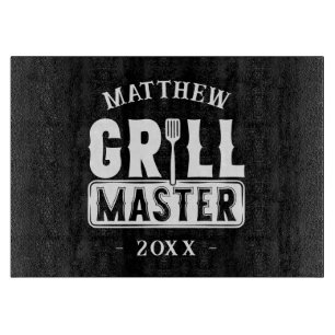 BBQ Grill Master Personalized Best Dad Father's Cutting Board