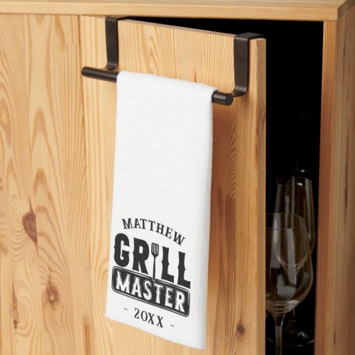  BBQ Grill Master Personalized Best Dad Fathers   Kitchen Towel