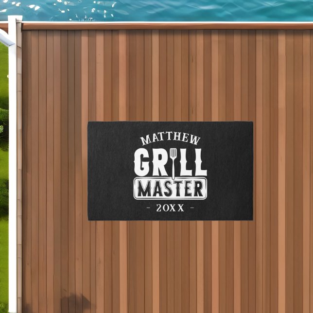  BBQ Grill Master Personalized Best Dad Father's   Outdoor Rug (Insitu (Outdoor 1))