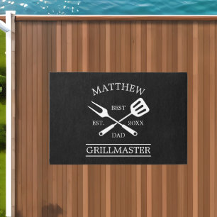 BBQ Grill Master Personalized Best Dad Father's S Outdoor Rug