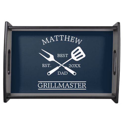  BBQ Grill Master Personalized Best Dad Fathers S Serving Tray