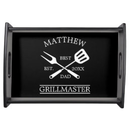 BBQ Grill Master Personalized Best Dad Father's S Serving Tray