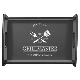  BBQ Grill Master Personalized Best Dad Father's   Serving Tray