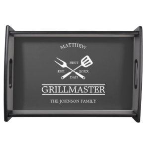 BBQ Grill Master Personalized Best Dad Father's   Serving Tray
