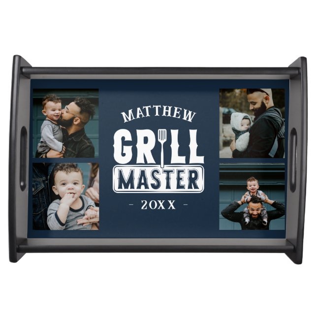 BBQ Grill Master Personalized Fathers Day Serving Tray (Front)