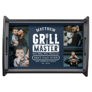 BBQ Grill Master Personalized Fathers Day Serving Tray