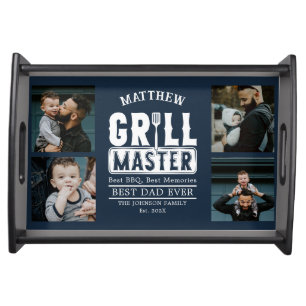 BBQ Grill Master Personalized Fathers Day Serving Tray