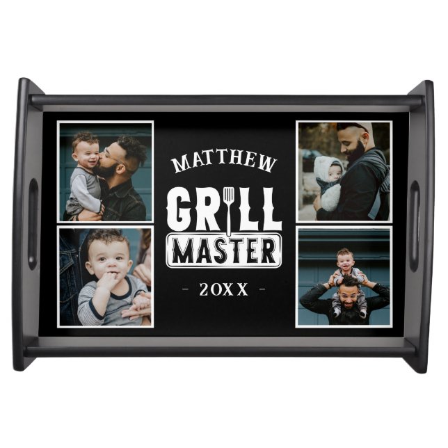  BBQ Grill Master Personalized Fathers Day Serving Tray (Front)