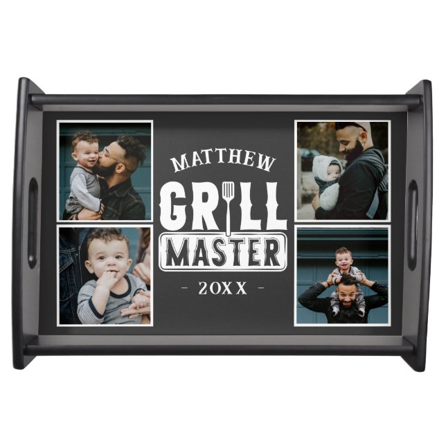  BBQ Grill Master Personalized Fathers Day Serving Tray (Front)