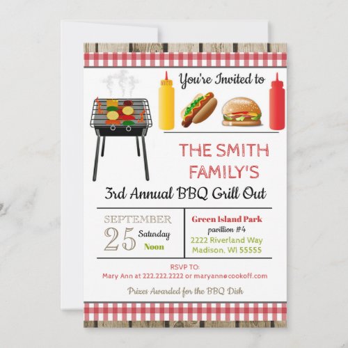 BBQ Grill Out Invitation