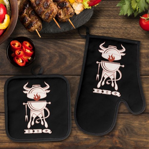 BBQ Grill  Oven Mitt  Pot Holder Set