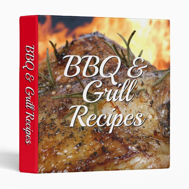 BBQ & Grill Recipes 3 Ring Binder (Front/Spine)