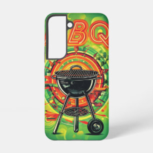 BBQ Grill Retro Vintage Colorful Art Design Samsung Galaxy S22 Case