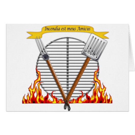 BBQ Grill Royal Crest Cards (Front Horizontal)