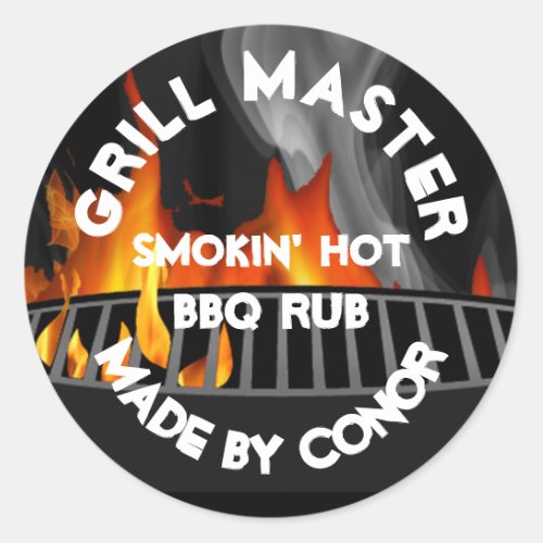 BBQ Grill Rub Smokin Hot 112   Classic Round Sticker