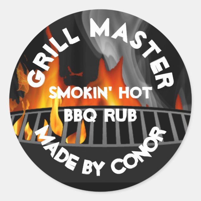 BBQ Grill Rub Smokin Hot 3" Classic Round Sticker (Front)
