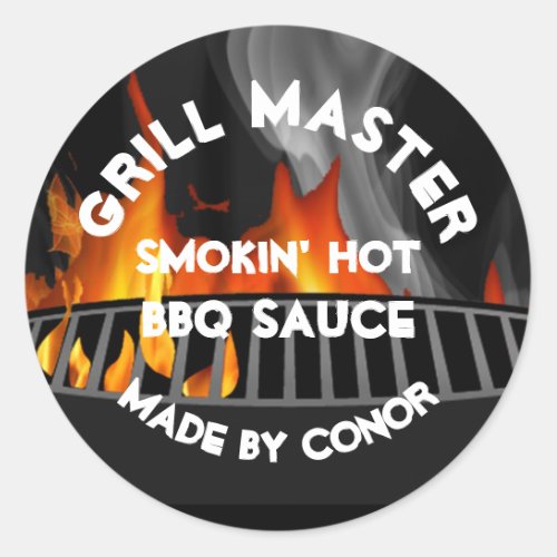 BBQ Grill Sauce Smokin Hot Circle  Classic Round Sticker