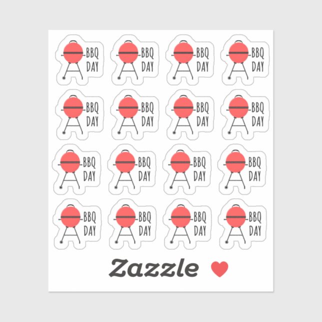 BBQ Grill Summer Grilling Day Calendar Planner Sticker (Sheet)
